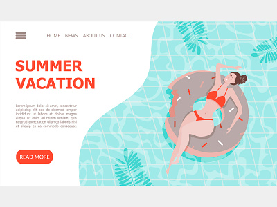 Landing Page background branding design illustration landing page stylish summer trendy vector web webdesign website