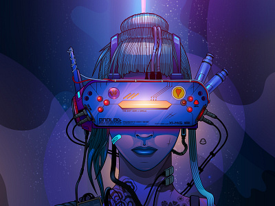 Visions of the future cyberphonk illustration sci fi vector vectorart