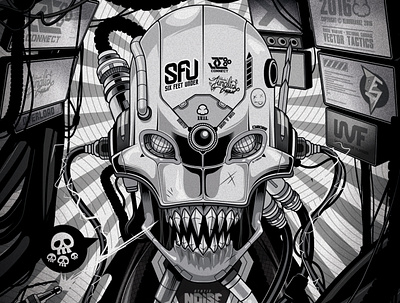 ONI mask v2 cyberphonk design illustration sci fi vector vectorart