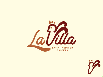 La Villa chicken food logo restaurant spanish villa