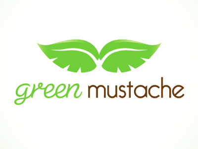 Green Mustache earth green logo natural