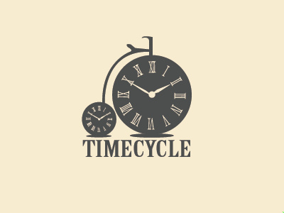 Timecycle bicycle clock concept logo time