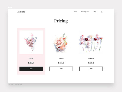 030/100 daily ui challenge - pricing page 100 daily ui arabian bloom bouquet clean design flat flowers freelance designer logo pricing roses shop simple subscription ui ux vector web website