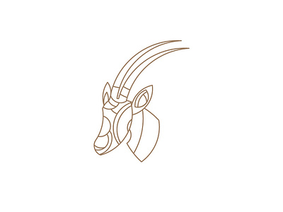Arabian oryx with African abstract vibes - logos for sale abstract logo animal logos arabian branding clean design flat freelance designer gazelle horns icon illustration lineart logo logo for sale oryx simple vector wood