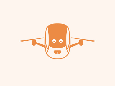 Cool drone camera logo for sale branding cartoony face clean design drone logo flat fun icon illustration logo logos for sale mascot orange simple vector