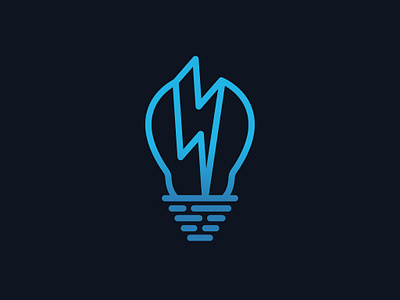 Blue light Bulb logo electricity power energy flat vector freelance designer icon illustration logo designer logo maker logos for sale.logo creator shiny simple modern