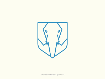 elephant shield logo for sale clean design elephant logo flat freelance designer logo security logo shield logo simple vector