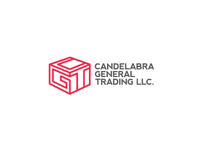 Candelbra general trading official logo box branding cg clean design export flat freelance designer import logo red shipping company shipping container simple t trading typography vector