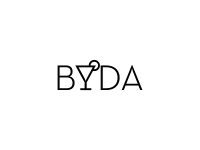 Byda Logo Concept (B&W) branding design graphic design icon negative space shape elements typography vector