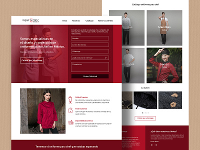 Landing page chef uniforms ads landing landing page web design web designer