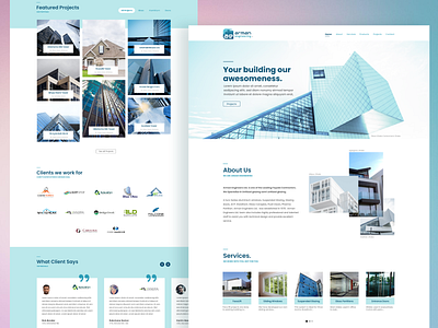 Arman Engineering web UI Concept agency agency website architecture building civil design engineering interaction design structure ui design uidesign uxdesign web design agency