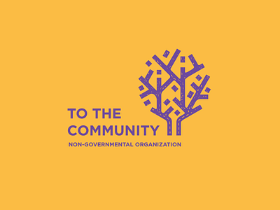 To The Community NGO logo brand branding design logo logotype map logo purple sketch logo tree logo visual identity yellow