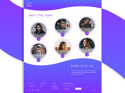 BIRDI | Meet the Team Page daily challange design logo typography ui ux web webdesign webdesigner webpage websitedesign