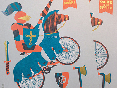 Order of the Spoke 2 bicycle illustration letterpress posters