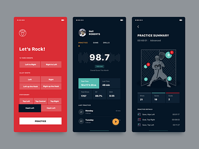 lacrosse application application ui dark lacrosse minimal mobile mobile ui red simple simple clean interface sport user profile