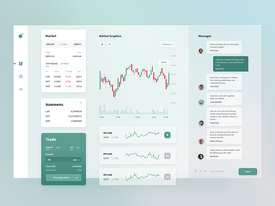 Market bitcoin chat clean crypto dashboard design gradient graphic green market minimal saas simple ui ux voit xandovoit