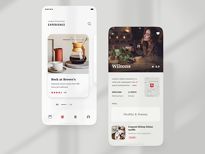 Restaurant Search App app app design application clean clear map red restaurant white whitespace