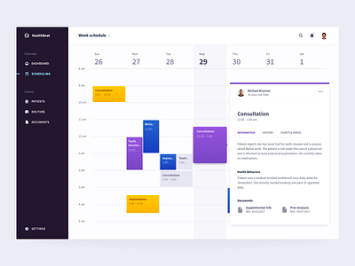 healthbeat brandnew calendar dashboard health health care ui