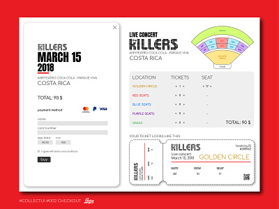 #002 Checkout -The Killers in Costa Rica- branding collect ui design designer flat identity type typography ui ux vector website