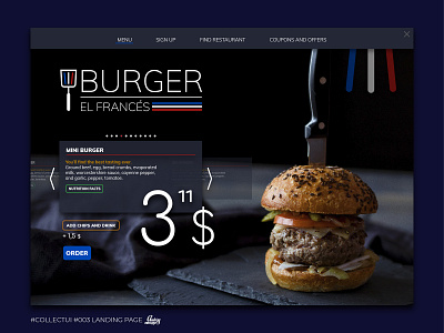 003 Landing 003 branding collect ui daily003 dailyui design designer food french hamburger identity landing page ui uidesign uiinspiration ux web website