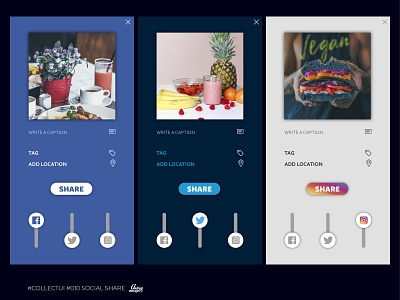 #010 Social Share 010 app collect ui dailyui design designer social app socialmedia ui ux vector