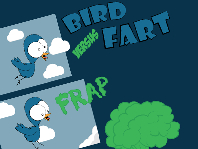 Bird vs Fart Short Cartoon art cartoon comic illustration line art outline sketch