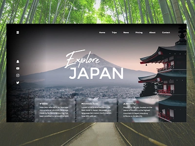 Landing Page Daily UI - 003 003 animation app branding dailyui design explore fuji graphic design illustration japan landing page logo motion graphics sake tokyo travel ui web website