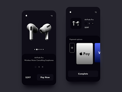 AirPods Pro Dark apple design art direction creative design creative direction dark mode dark ui design sprint design thinking interaction design interface design minimal product design product page sprint ui user experience user experience design user interface user interface design ux