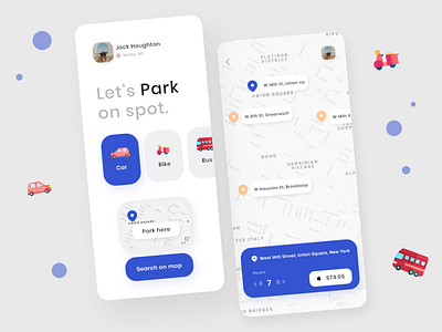 Parking App Concept clean design clean ui design design thinking interface design minimal minimalistic mobile app design mobile ui parking app ui uidesign user interface user interface design