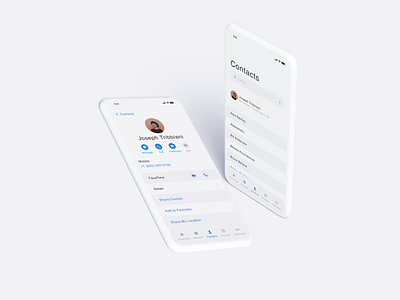 iOS Contacts Redesign Mockup Shot app clean clean ui design minimal mockup product design redesign ui ux