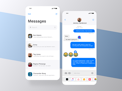 iOS Messages Redesign adobe xd apple clean ui dark design interface ios iphone message app messages minimal product design ui ux