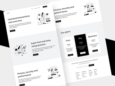 Finoco: Fintech Website clean design finance fintech minimal monochromatic monochrome product design responsive ui user experience user interface ux web design website