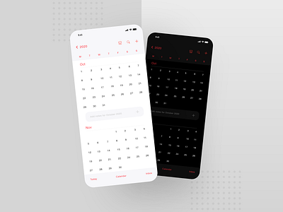 iOS Calendar Redesign adobe xd app app design clean dark design flat interface light minimal mobile product design redesign ui ux