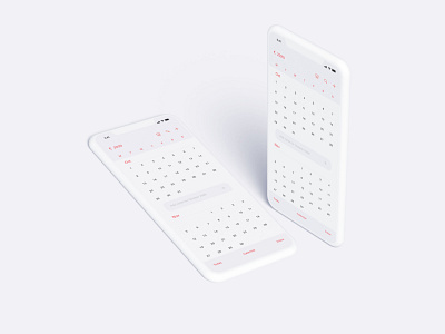 iOS Calendar Mockup Shot clean design interface ios minimal mockup product design ui ux