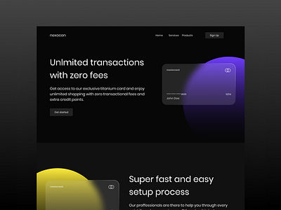 Nexocon : Fintech Website clean dark dark ui design finance fintech interface design minimal product design ui ux web web design website