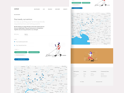 Carehood - NDIS provider in Maps accessibility accessible clean design health healthcare map map view maps minimal ndis paas product design responsive saas ui ux webdesign website website design