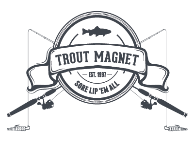 Search magnet with rope logo design. Fishing magnet vector design