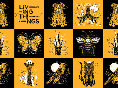 Living Things Series animals characters design illustration living pattern series style thing type