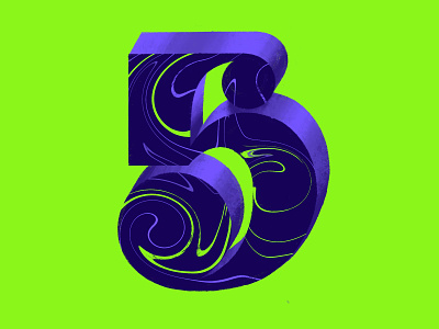 5 36 days of type 36days 36daysoftype 36daysoftype07 3d 3d art 3d letters 5 letter number typography