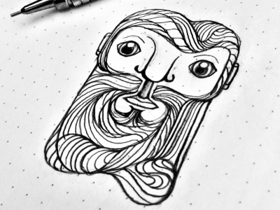 Face of the Day beard big eyes curves drawing eyes face hair. curve hair lines nose