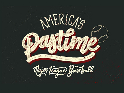 America's Pastime america baseball baseballs distressed hand lettered hand lettering lettering letters major league major league baseball mlb patriotic sports vintage