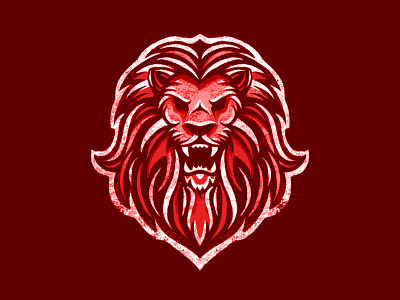 Red Lion angry competitive complex logo detailed logo drawing growl grunge illustration illustrative king lion lion head lions male lion mane pride roar roaring texture texture brushes