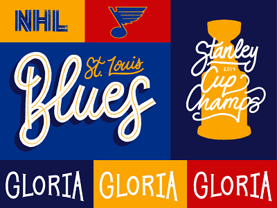 STL Blues 2019 stanley cup 2019 stanley cup blue blues champs cup gloria handlettering hockey lettering logo nhl procreate puck saint louis st louis blues st louis hockey stanley cup