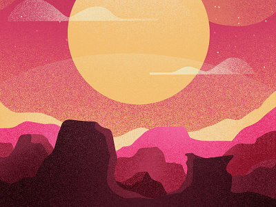 Canyon Nights beauty canyon cliff environment grain grain texture grainy grand canyon landscape mountain mountains noise noisey procreate procreate brushes ridge series sunset texture brushes textured