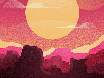 Canyon Nights beauty canyon cliff environment grain grain texture grainy grand canyon landscape mountain mountains noise noisey procreate procreate brushes ridge series sunset texture brushes textured