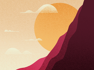 Ridges cliff environment grain grainy horizon illo illustration landscape light noise noisey procreate ridges series shadows sun sunrise sunset texture brushes textured