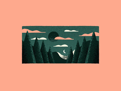 Distressed Landscape 15 distressed environment forest forest trees landscape landscape design landscape illustration landscape series landscapes moon moon light procreate procreate landscape procreate series procreate texture series texture textured textures