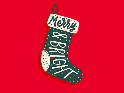 Merry & Bright bright christmas lettering christmas stocking christmas type christmas typography digital lettering holiday holiday lettering holiday stocking merry merry christmas merrychristmas procreate lettering procreate texture stocking subtle texture texture brush textures type typography