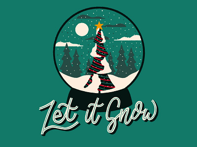 Let It Snow! christmas drawing christmas lettering christmas sketch christmas tree christmas typography handmadetype holiday lettering let it snow lettering procreate procreate art procreate drawing procreate lettering procreate snow series snow drawing snow globe snowing typography