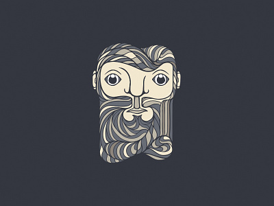 Face of the Day beard face drawing full beard lines sketch tablet drawing vector wacom lines wide eye